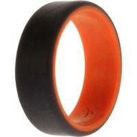 Silicone Wedding 2Layer Beveled 8mm Ring - Orange-Grey by ROQ for Men - 11 mm Ring