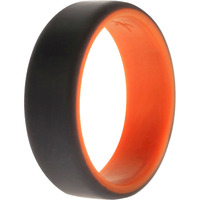 Silicone Wedding 2Layer Beveled 8mm Ring - Orange-Grey by ROQ for Men - 15 mm Ring