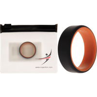 Silicone Wedding 2Layer Beveled 8mm Ring - Orange-Black by ROQ for Men - 12 mm Ring