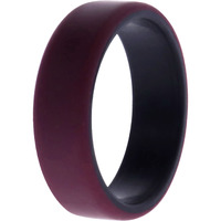 Silicone Wedding 2Layer Beveled 8mm Ring - Bordeaux by ROQ for Men - 15 mm Ring