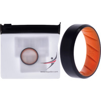 Silicone Wedding BR 8mm Edge Ring - Orange-Black by ROQ for Men - 10 mm Ring