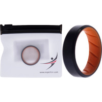 Silicone Wedding BR 8mm Edge Ring - Orange-Black by ROQ for Men - 12 mm Ring