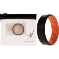 Silicone Wedding BR 8mm Edge Ring - Orange-Black by ROQ for Men - 13 mm Ring