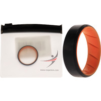 Silicone Wedding BR 8mm Edge Ring - Orange-Black by ROQ for Men - 14 mm Ring