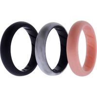 Silicone Wedding BR Solid Ring Set - Marble by ROQ for Women - 3 x 9 mm Ring