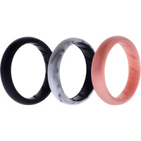 Silicone Wedding BR Solid Ring Set - Marble by ROQ for Women - 3 x 10 mm Ring