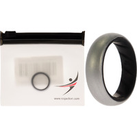 Silicone Wedding BR Solid Ring - Black-Silver by ROQ for Women - 4 mm Ring