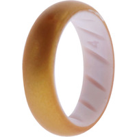 Silicone Wedding BR Solid Ring - White-Gold by ROQ for Women - 4 mm Ring