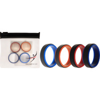 Silicone Wedding 2Layer Step Ring Set - Grey-Black by ROQ for Men - 4 x 9 mm Ring