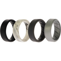 Silicone Wedding BR 8mm Edge Ring Set - Basic-Marble by ROQ for Men - 4 x 10 mm Ring