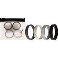 Silicone Wedding BR 8mm Edge Ring Set - Basic-Marble by ROQ for Men - 4 x 16 mm Ring