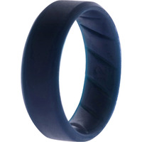 Silicone Wedding BR 8mm Edge Ring - Basic-Blue by ROQ for Men - 12 mm Ring