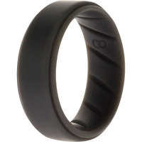 Silicone Wedding BR Step Ring Set - Basic-Grey by ROQ for Men - 8 mm Ring