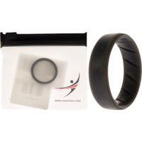 Silicone Wedding BR Step Ring Set - Basic-Grey by ROQ for Men - 11 mm Ring