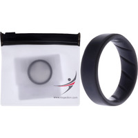 Silicone Wedding BR Step Ring Set - Basic-Grey by ROQ for Men - 12 mm Ring