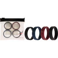 Silicone Wedding BR Middle Line Ring Set - Basic-Bordo by ROQ for Men - 4 x 14 mm Ring