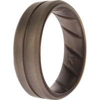 Silicone Wedding BR Middle Line Ring - Basic-Silver by ROQ for Men - 12 mm Ring