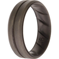 Silicone Wedding BR Middle Line Ring - Basic-Silver by ROQ for Men - 16 mm Ring