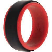 Silicone Wedding 2Layer Step Ring - Red-Black by ROQ for Men - 7 mm Ring