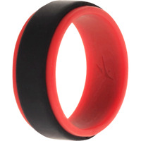 Silicone Wedding 2Layer Step Ring - Red-Black by ROQ for Men - 8 mm Ring