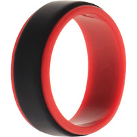 Silicone Wedding 2Layer Step Ring - Red-Black by ROQ for Men - 10 mm Ring