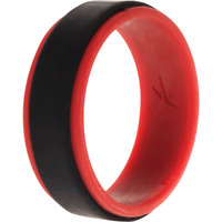 Silicone Wedding 2Layer Step Ring - Red-Black by ROQ for Men - 12 mm Ring