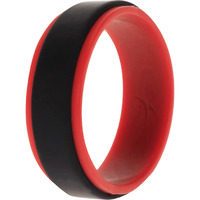Silicone Wedding 2Layer Step Ring - Red-Black by ROQ for Men - 15 mm Ring