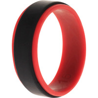 Silicone Wedding 2Layer Step Ring - Red-Black by ROQ for Men - 16 mm Ring