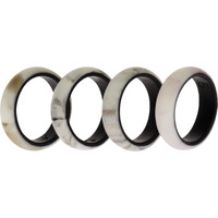 Silicone Wedding 2Layer Ring Set - Bordo-Marble by ROQ for Women - 4 x 5 mm Ring