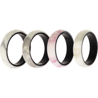 Silicone Wedding 2Layer Ring Set - Bordo-Marble by ROQ for Women - 4 x 7 mm Ring