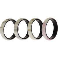 Silicone Wedding 2Layer Ring Set - Bordo-Marble by ROQ for Women - 4 x 10 mm Ring