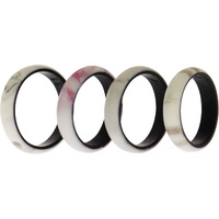 Silicone Wedding 2Layer Ring Set - Bordo-Marble by ROQ for Women - 4 x 11 mm Ring