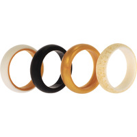 Silicone Wedding 2Layer Ring Set - Gold by ROQ for Women - 4 x 4 mm Ring