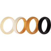 Silicone Wedding 2Layer Ring Set - Gold by ROQ for Women - 4 x 7 mm Ring