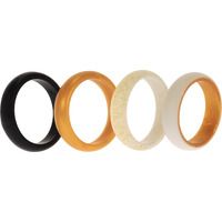 Silicone Wedding 2Layer Ring Set - Gold by ROQ for Women - 4 x 8 mm Ring