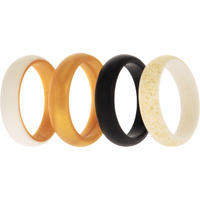 Silicone Wedding 2Layer Ring Set - Gold by ROQ for Women - 4 x 9 mm Ring