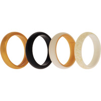 Silicone Wedding 2Layer Ring Set - Gold by ROQ for Women - 4 x 10 mm Ring