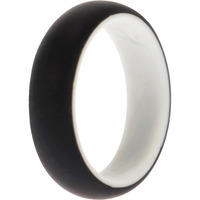 Silicone Wedding 2Layer Ring - White-Black by ROQ for Women - 6 mm Ring