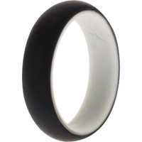 Silicone Wedding 2Layer Ring - White-Black by ROQ for Women - 7 mm Ring