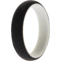 Silicone Wedding 2Layer Ring - White-Black by ROQ for Women - 11 mm Ring
