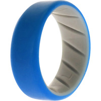 Silicone Wedding BR 8mm Edge Ring - Grey-Blue by ROQ for Men - 7 mm Ring