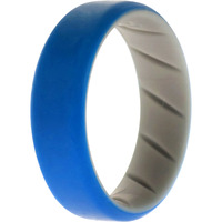 Silicone Wedding BR 8mm Edge Ring - Grey-Blue by ROQ for Men - 14 mm Ring