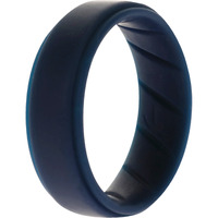 Silicone Wedding BR Step Ring - Basic-Blue by ROQ for Men - 10 mm Ring