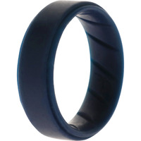 Silicone Wedding BR Step Ring - Basic-Blue by ROQ for Men - 12 mm Ring