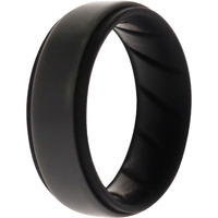 Silicone Wedding BR Step Ring - Black-Grey by ROQ for Men - 11 mm Ring