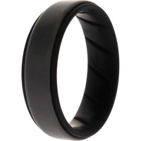 Silicone Wedding BR Step Ring - Black-Grey by ROQ for Men - 16 mm Ring