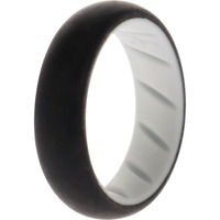 Silicone Wedding BR Solid Ring - White-Black by ROQ for Women - 4 mm Ring