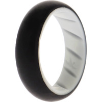 Silicone Wedding BR Solid Ring - White-Black by ROQ for Women - 5 mm Ring