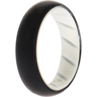 Silicone Wedding BR Solid Ring - White-Black by ROQ for Women - 6 mm Ring
