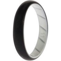 Silicone Wedding BR Solid Ring - White-Black by ROQ for Women - 11 mm Ring